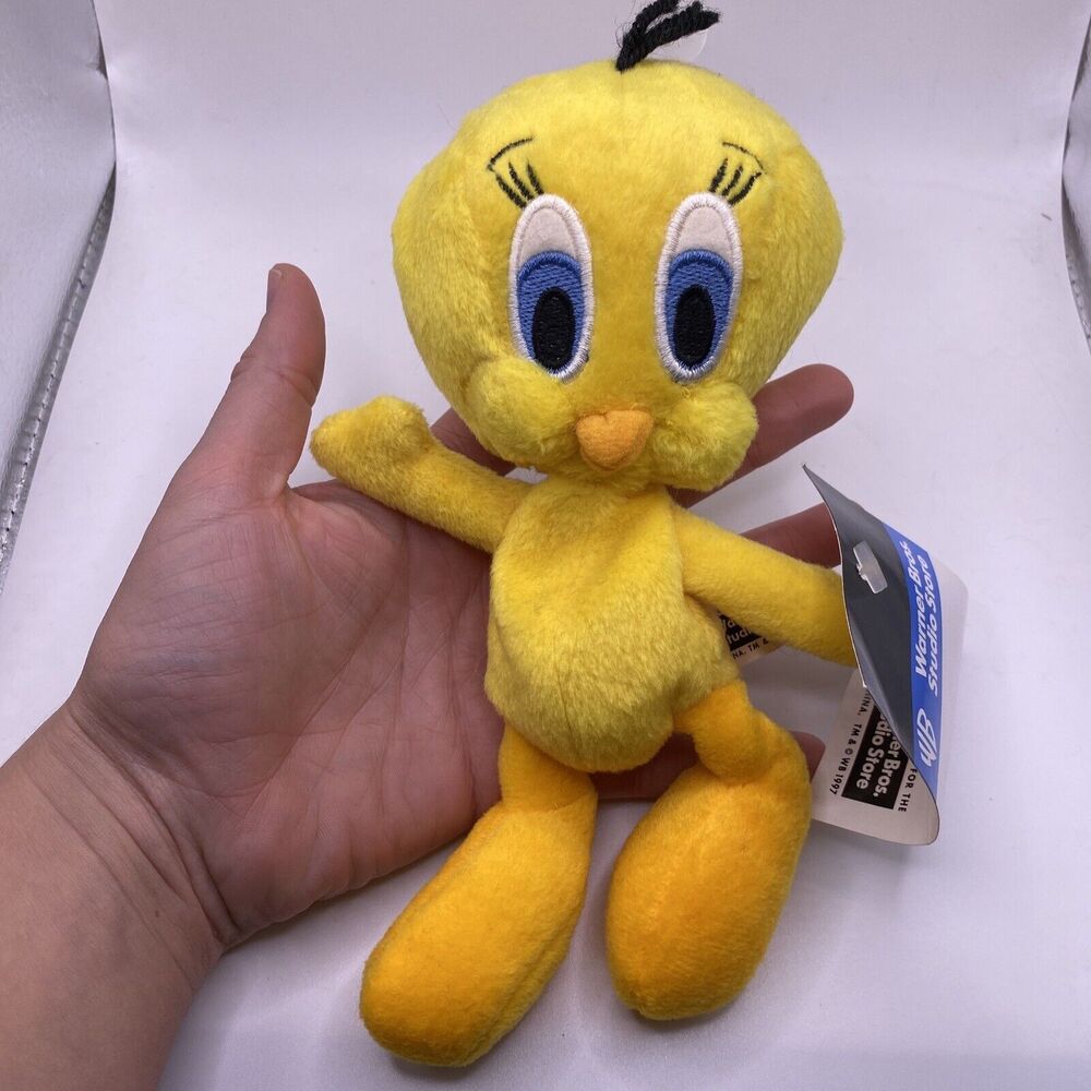 Vintage 1997 Warner Bros Studio Store TWEETY BIRD Bean Bag Plush With Tags 8" - Picture 3 of 9